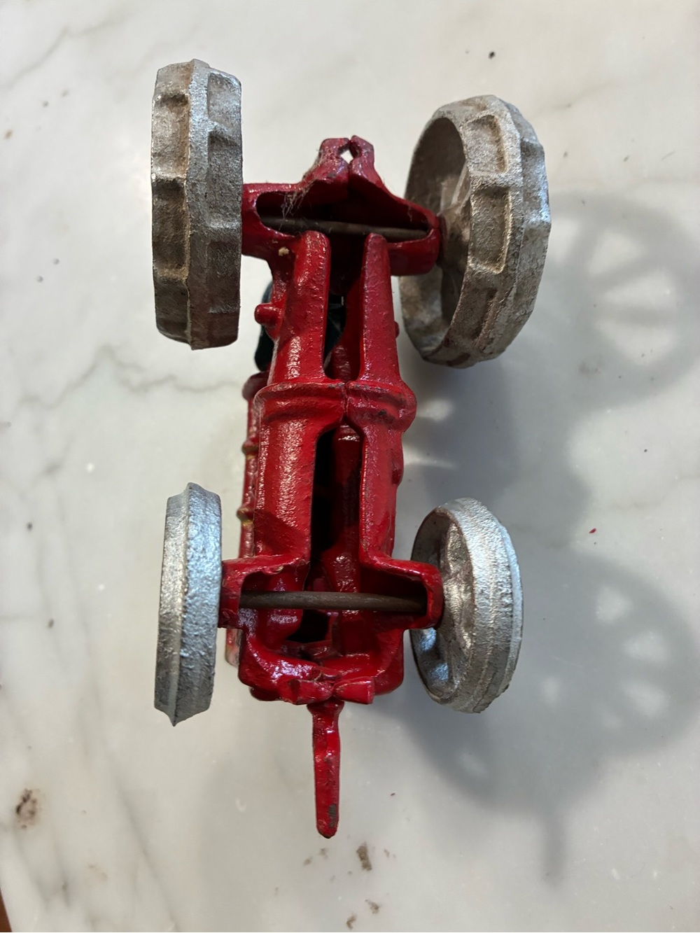 Red Vintage-Style Kids Toy Tractor with Driver - Picture 6 of 6